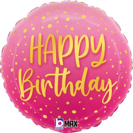 18" Pink Happy Birthday Foil Balloon