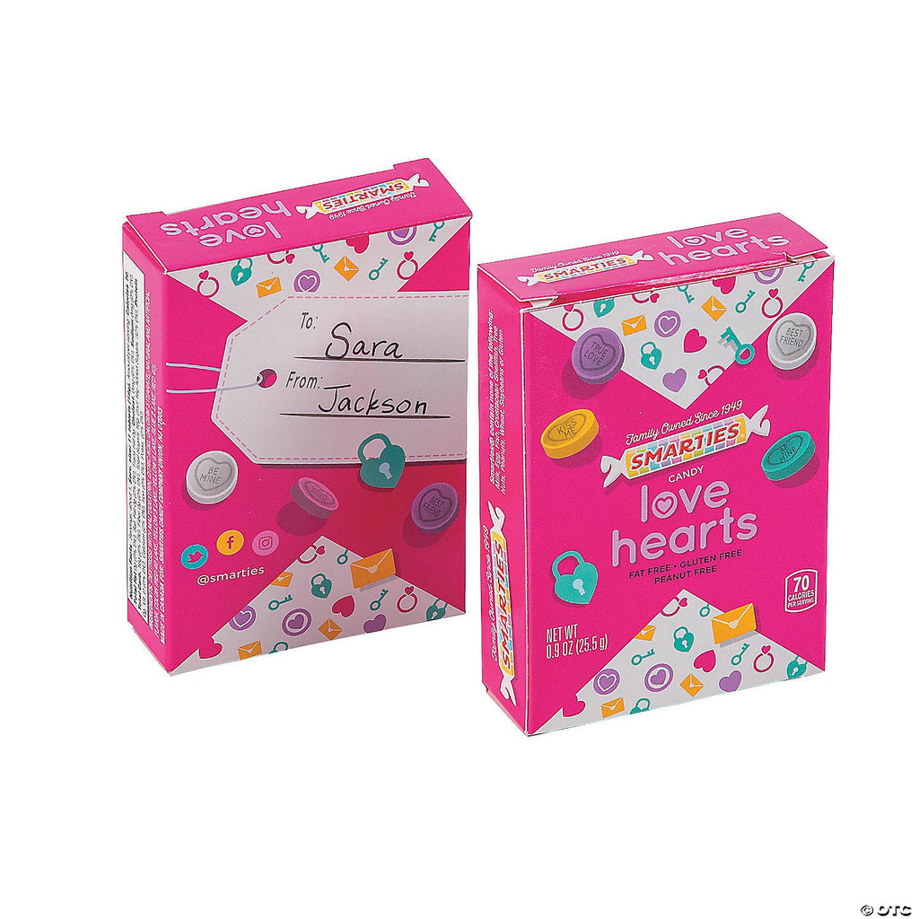 Smarties Candy Love Hearts Valentine Exchanges 4 ct.