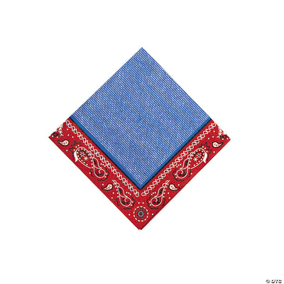 Red Bandana Beverage Napkins 16 ct.