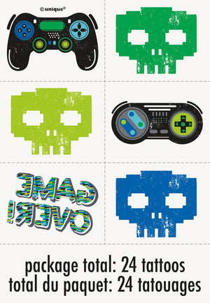 Gamer Birthday Tattoos  24ct.