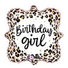 18" SATIN LEOPARD BIRTHDAY GIRL FOIL BALLOON