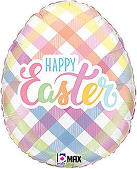 18" EASTER EGG PLAID FOIL BALLOON