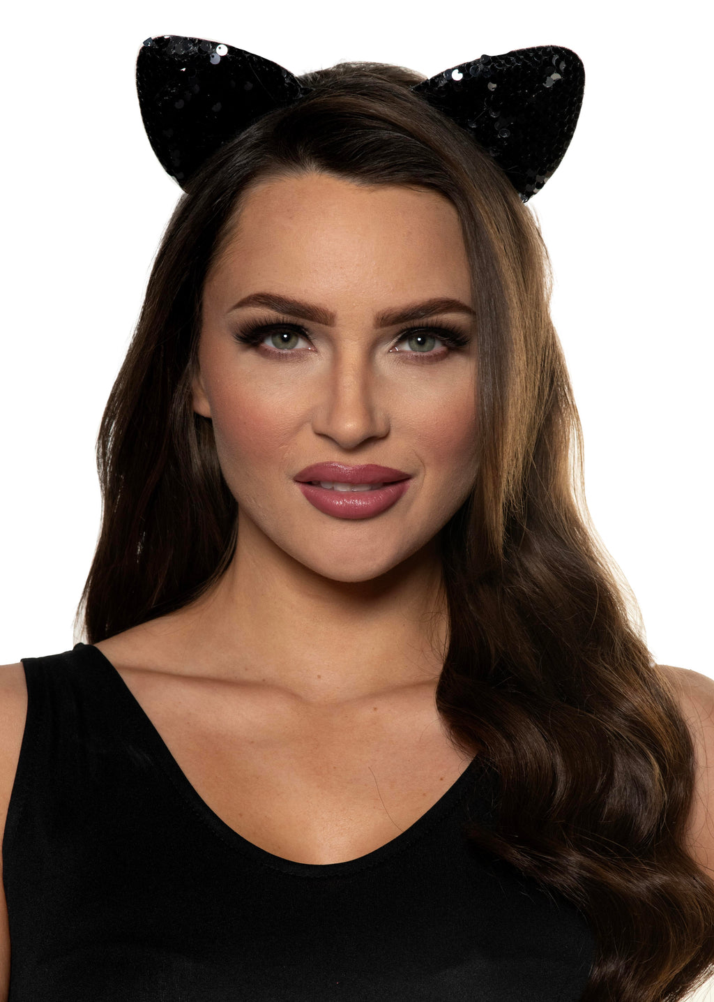 Black Sequin Cat Ears