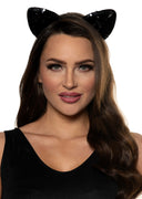 Black Sequin Cat Ears