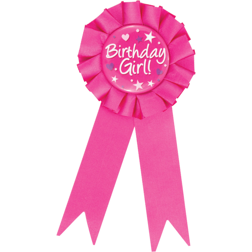 HOT PINK BIRTHDAY GIRL AWARD RIBBON