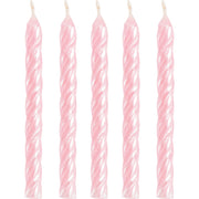 Iridescent Pink Spiral Birthday Candles - 24ct