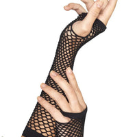 Black Fishnet Gloves-Long