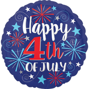 18" Festive 4th of July Foil Balloon