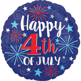 18" Festive 4th of July Foil Balloon