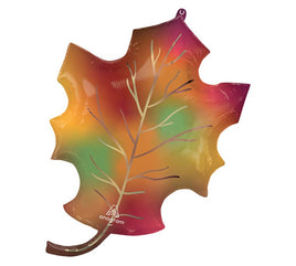 34" Happy Fall Leaf Foil Balloon