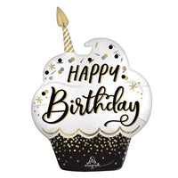 29" Satin Birthday Wishes Cupcake Foil Balloon