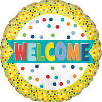 18" Welcome Lots of Dots Foil Balloon