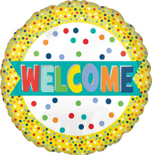 18" Welcome Lots of Dots Foil Balloon