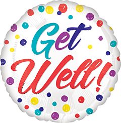 18" GET WELL SKETCHY DOTSFOIL BALLOON