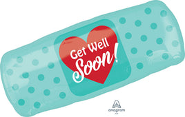 29" Get Well Soon Bandaid Jumbo Foil Balloon