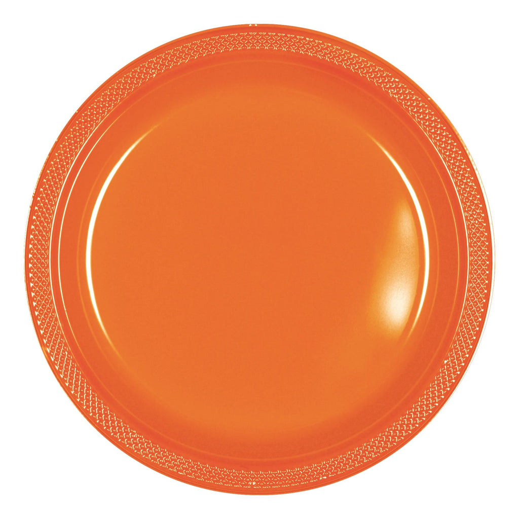 7" Round Plastic Plates  - Orange Peel 20 ct.