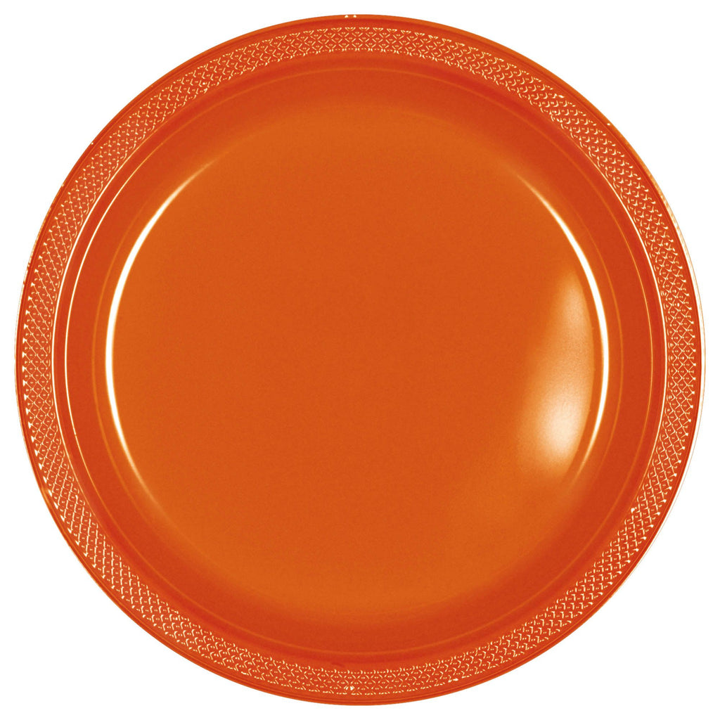 9" Round Plastic Plates  - Orange Peel 20 ct.