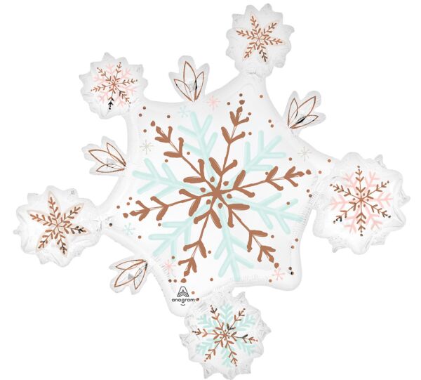 32" Satin Winter Wonderland Snowflake Foil Balloon