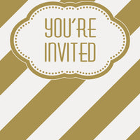 Golden Birthday Invitations  8ct.