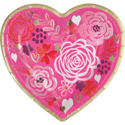 Elegant Valentine Heart Shaped 8.25 Plates  8ct - Foil Stamping