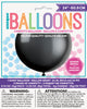 BLACK GENDER REVEAL BALLOON WITH CONFETTI 24"