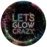 Let's Glow Crazy Round 9" Plates  8 ct.