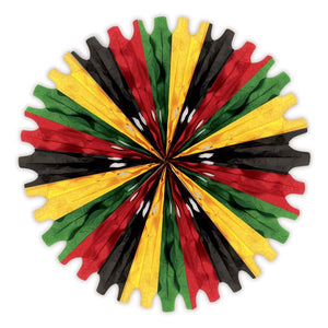 Red, Yellow, Green, & Black Tissue Fan