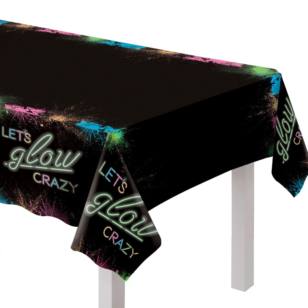Let's Glow Crazy Plastic Table Cover  54" X 96"