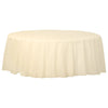 84" Round Plastic Table Cover - Vanilla Cream