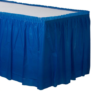 21' x 29" Plastic Table Skirt - Bright Royal Blue 1 ct.