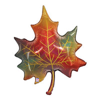 30" Glitter Fall Leaf Foil Balloon