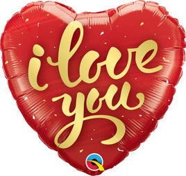 18" I Love You Gold Script Foil Balloon