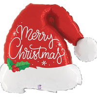 27" Christmas Santa Hat Foil Balloon