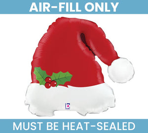 14" Christmas Santa Hat Air Filled Balloon