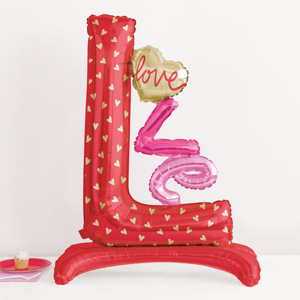 39" Love Shaped Standing Foil Balloon Centerpiece