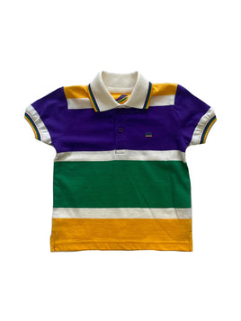 Mardi Gras Thick Stripe Rugby Youth Short Sleeve