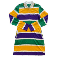 Mardi Gras Thick Stripe Rugby Adult Dress