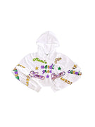 Adult Mardi Gras Explosion Crop Hoodie