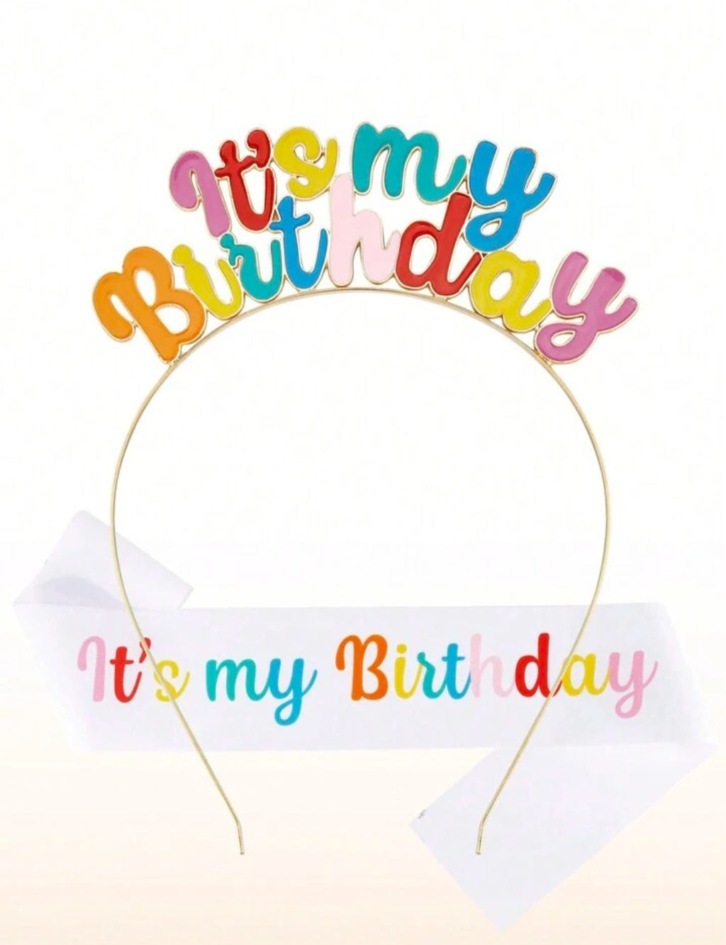 It's My Birthday Colorful Headband w/ Sash