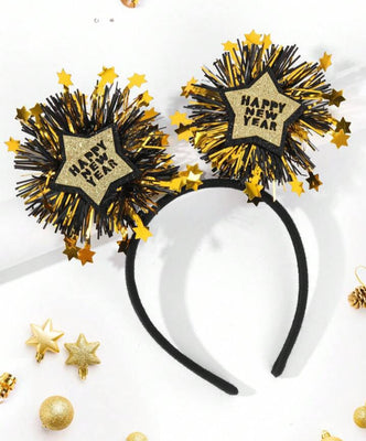 Black and Gold  New Year Headband