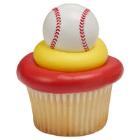 Sports Cupcake Rings 12 ct.