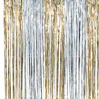 Gold & Silver Foil Fringe Curtain 3FT. X 8FT.