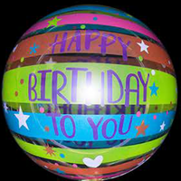 18" HAPPY BIRTHDAY STRIPE PRINTED BUBBLE