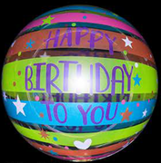 18" HAPPY BIRTHDAY STRIPE PRINTED BUBBLE