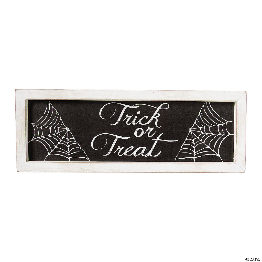 Trick or Treat Spider Web Halloween Decoration Sign