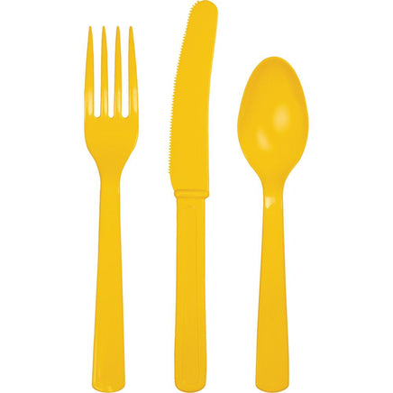 School Bus Yellow Assorted Cutlery 24 ct. 