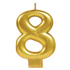 Numeral #8 Metallic Candle - Gold