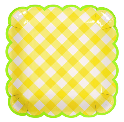 Yellow Gingham Lunch Plates 12 ct. 