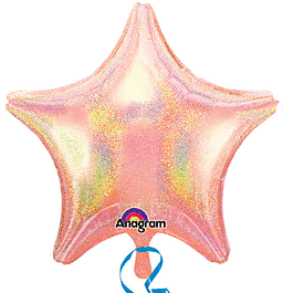 19" Pastel Pink Dazzler Star Foil Balloon