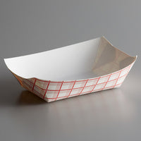 3lb. Red Check Paper Food Tray 25 ct.